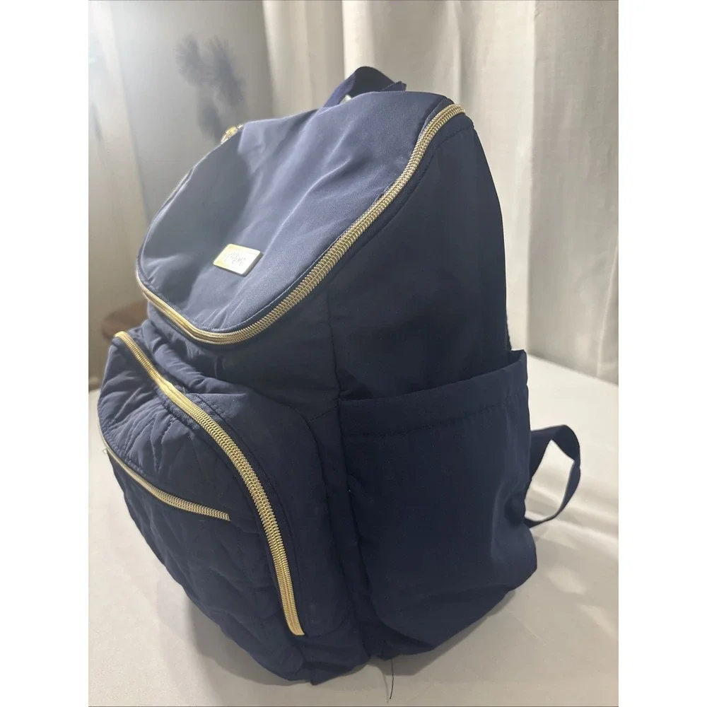LITTLE ME Navy/Gold Tote Diaper Bag‎ Backpack 6 Pocket